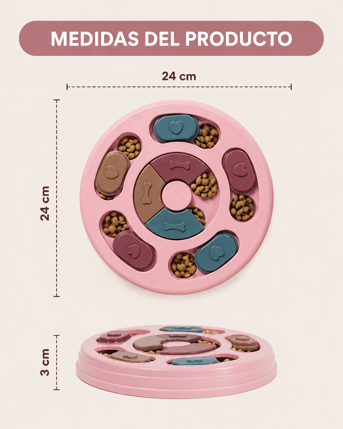 Plato interactivo para perros y gatos
